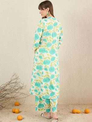 Women Floral Printed Regular Kurta with Palazzos 5