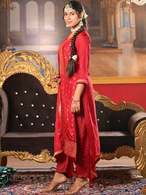 Women Ethnic Motifs Regular Kurta with Trousers & With Dupatta 1