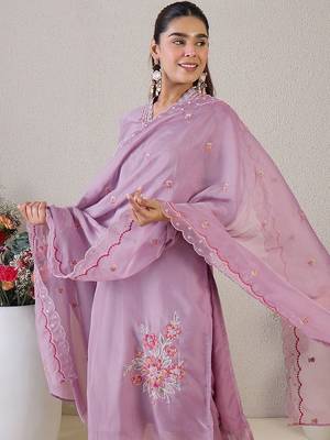 Women Ethnic Motifs Embroidered Regular Thread Work Kurta with Trousers & With Dupatta 7