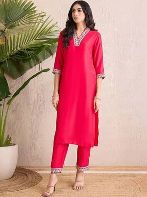 Women Ethnic Motifs Regular Thread Work Kurta with Trousers & With Dupatta 6
