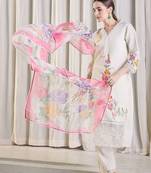 Women Floral Embroidered Regular Thread Work Kurta with Trousers & With Dupatta