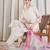 Women Floral Embroidered Regular Thread Work Kurta with Trousers & With Dupatta