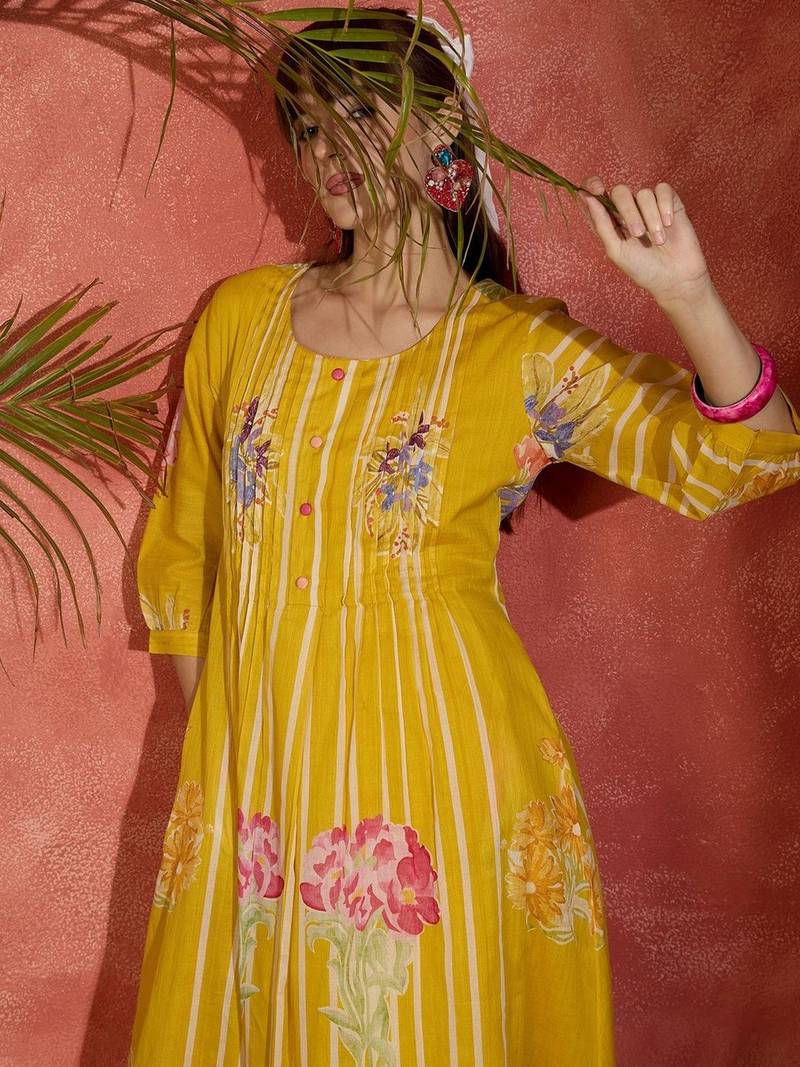 Women Printed Regular Pure Cotton Kurta with Trousers