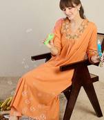 Women Ethnic Motifs Embroidered Panelled Thread Work Pure Cotton Kurta with Trousers
