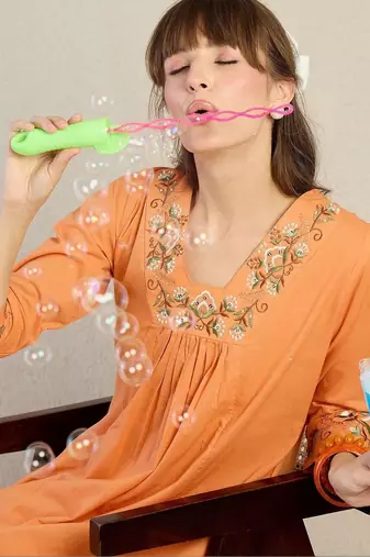 Women Ethnic Motifs Embroidered Panelled Thread Work Pure Cotton Kurta with Trousers