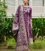 Women Ethnic Motifs Regular Kurta with Trousers & With Dupatta