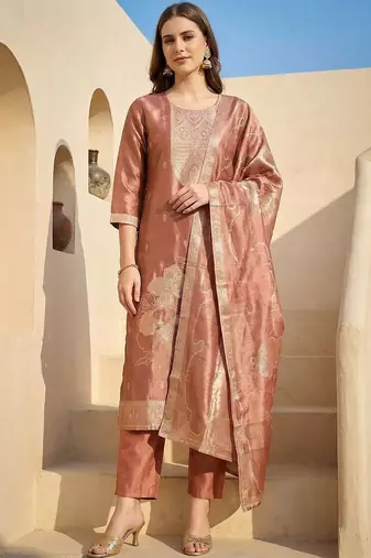 Women Regular Kurta with Trousers & With Dupatta