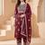 Women Ethnic Motifs Embroidered Thread Work Kurta with Trousers & With Dupatta