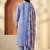 Women Yoke Design Regular Thread Work Kurta with Trousers & With Dupatta