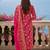 Women Floral Printed Regular Chanderi Silk Kurta with Trousers & With Dupatta
