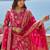 Women Floral Printed Regular Chanderi Silk Kurta with Trousers & With Dupatta