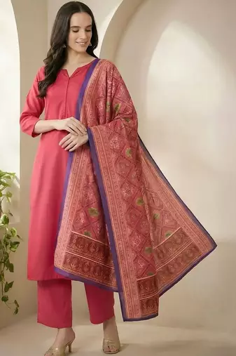 Women Regular Kurta with Trousers & With Dupatta