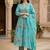 Floral Printed Beads and Stones Pure Cotton Kurta with Trousers & With Dupatta