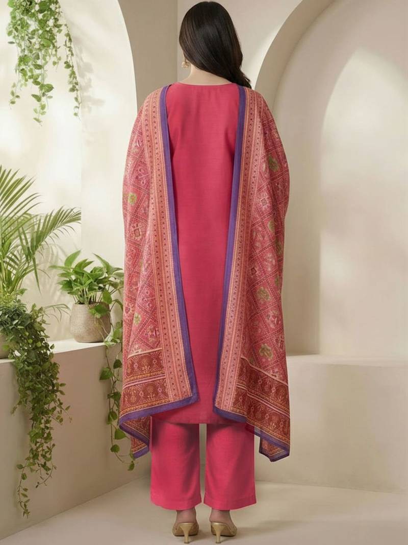 Women Ethnic Motifs Regular Kurta with Trousers & With Dupatta