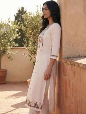 Women Ethnic Motifs Embroidered Regular Mirror Work Pure Cotton Kurta with Trousers & With Dupatta 3