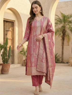 Women Ethnic Motifs Regular Kurta with Trousers & With Dupatta 1