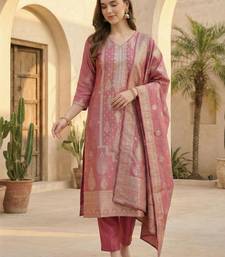 Women Ethnic Motifs Regular Kurta with Trousers & With Dupatta