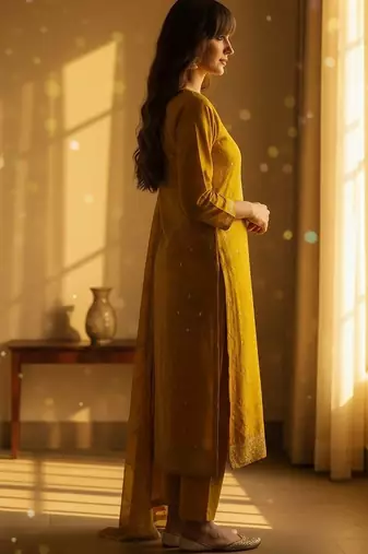 Women Ethnic Motifs Embroidered Regular Thread Work Kurta with Trousers & With Dupatta