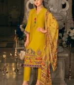 Women Ethnic Motifs Printed Regular Thread Work Kurta with Trousers & With Dupatta