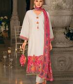 Women Ethnic Motifs Regular Thread Work Kurta with Trousers & With Dupatta