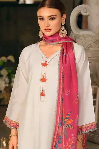 Women Ethnic Motifs Regular Thread Work Kurta with Trousers & With Dupatta