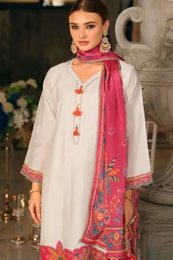 Women Ethnic Motifs Regular Thread Work Kurta with Trousers & With Dupatta