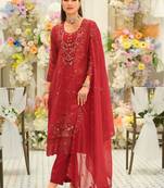Women Ethnic Motifs Embroidered Regular Thread Work Kurta with Trousers & With Dupatta