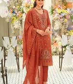 Women Ethnic Motifs Embroidered Regular Thread Work Kurta with Trousers & With Dupatta
