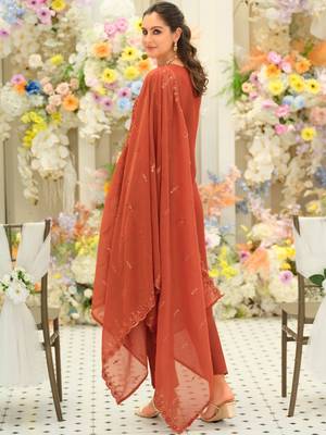 Women Ethnic Motifs Embroidered Regular Thread Work Kurta with Trousers & With Dupatta 2