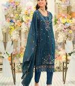 Women Ethnic Motifs Embroidered Thread Work Kurta with Trousers & With Dupatta