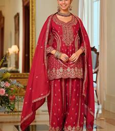 Women Ethnic Motifs Embroidered Regular Kurta with Palazzos & With Dupatta