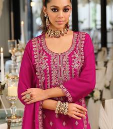 Women Ethnic Motifs Embroidered Regular Thread Work Kurta with Palazzos & With Dupatta