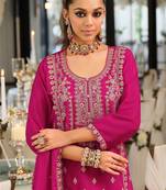 Women Ethnic Motifs Embroidered Regular Thread Work Kurta with Palazzos & With Dupatta