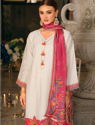 Women Ethnic Motifs Dyed Regular Thread Work Kurta with Trousers & With Dupatta 5