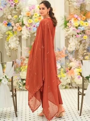 Women Ethnic Motifs Embroidered Regular Thread Work Kurta with Trousers & With Dupatta 2