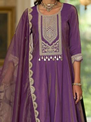 Women Ethnic Motifs Embroidered Regular Sequinned Kurta with Trousers & With Dupatta 2