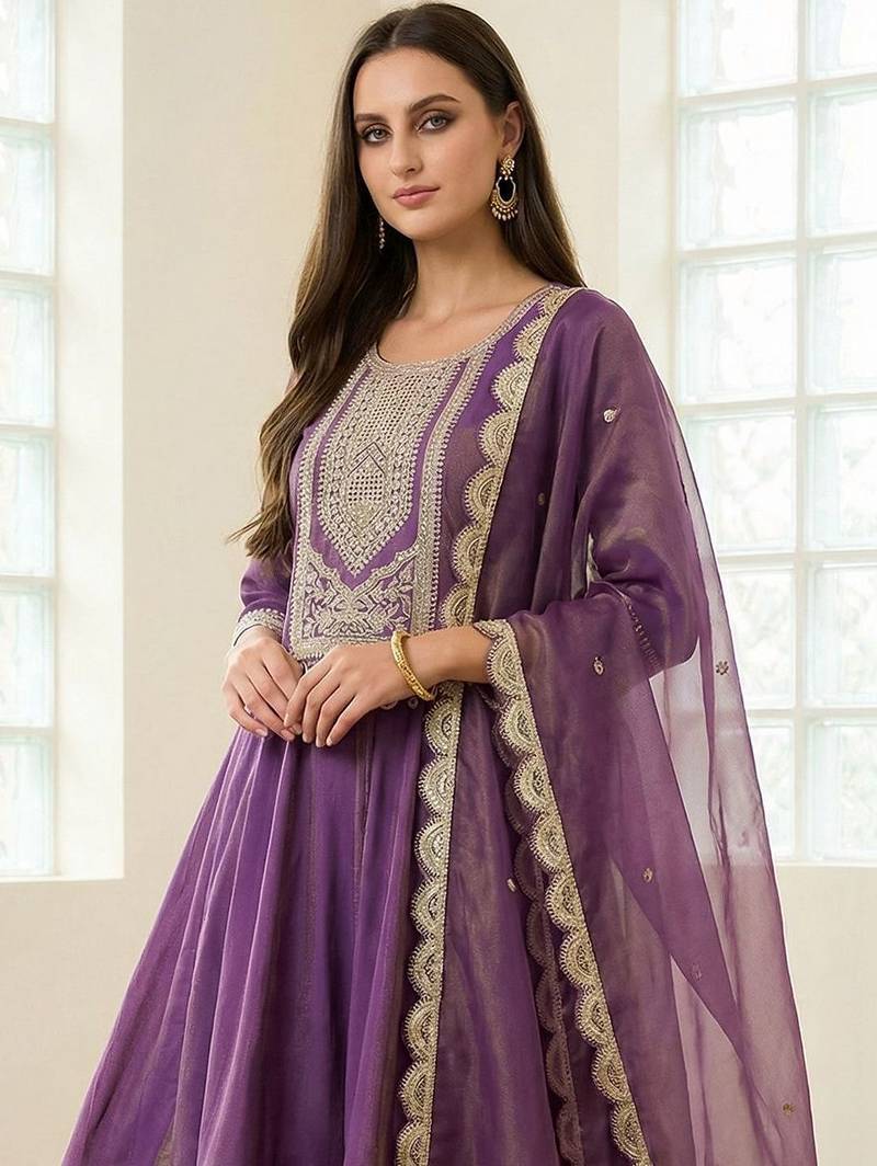 Women Ethnic Motifs Embroidered Regular Sequinned Kurta with Trousers & With Dupatta