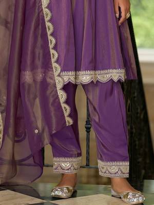 Women Ethnic Motifs Embroidered Regular Sequinned Kurta with Trousers & With Dupatta 6