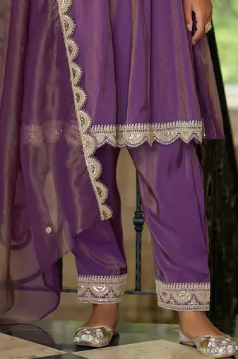 Women Ethnic Motifs Embroidered Regular Sequinned Kurta with Trousers & With Dupatta