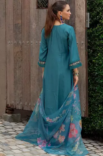 Women Floral Embroidered Regular Mirror Work Kurta with Trousers & With Dupatta