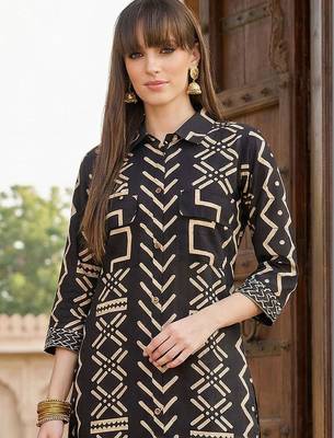 Women Printed Regular Pure Cotton Kurta with Trousers 2