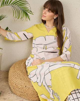 Women Printed Regular Pure Cotton Kurta with Trousers 3