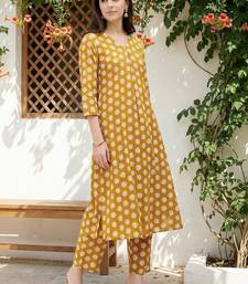 Women Printed Regular Pure Cotton Kurta with Trousers