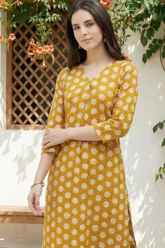 Women Printed Regular Pure Cotton Kurta with Trousers