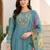 Women Floral Embroidered Regular Thread Work Liva Kurta with Trousers & With Dupatta