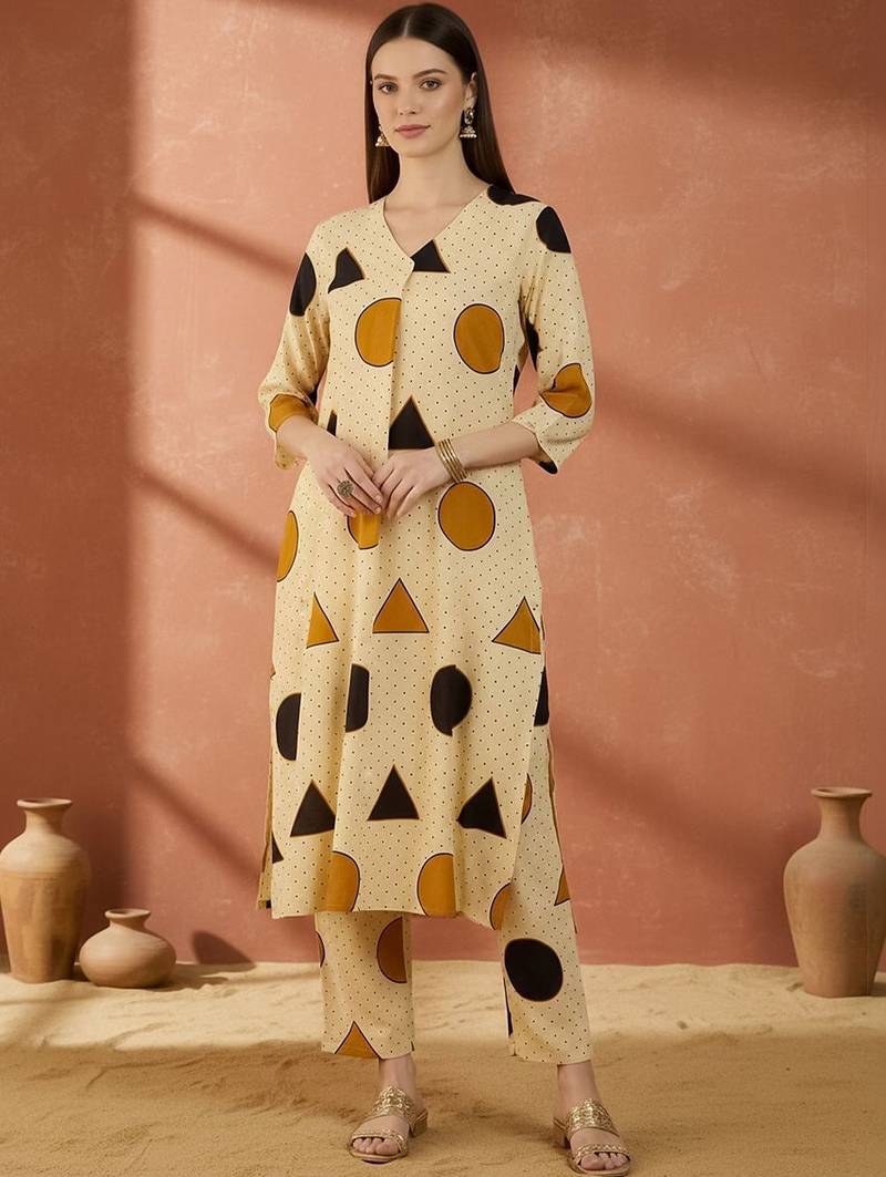 Women Printed Regular Pure Cotton Kurta with Trousers