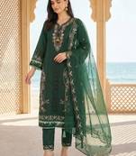 Women Ethnic Motifs Embroidered Regular Thread Work Kurta with Trousers & With Dupatta
