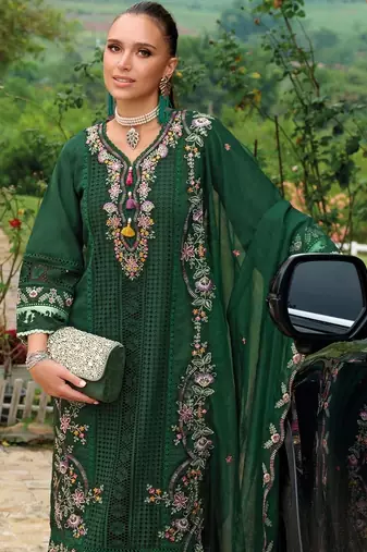 Women Ethnic Motifs Embroidered Regular Thread Work Kurta with Trousers & With Dupatta