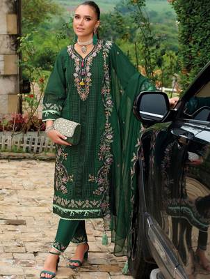Women Ethnic Motifs Embroidered Regular Thread Work Kurta with Trousers & With Dupatta 5