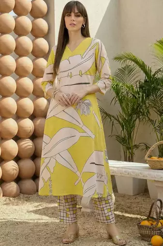 Women Printed Regular Pure Cotton Kurta with Trousers